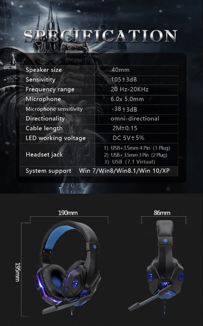 Best Wired LED Gaming Headset with Microphone | Buy Online at Furniture Things Australia
